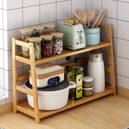 Bamboo Kitchen Narrow Seam Storage Rack