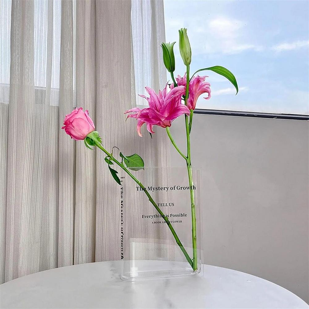 The Mystery of Growth Clear Book Flower Vase