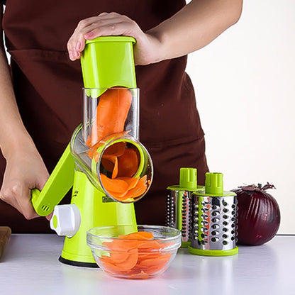 Vegetable Cutter Round Mandoline Slicer Potato Julienne Carrot Grater Cheese Stainless Steel Kitchen Gadget green