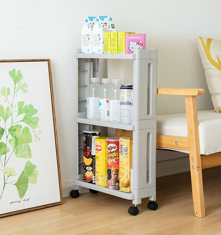 Multi-level Storage Shelf  Kitchen and Home Storage Rack with wheels