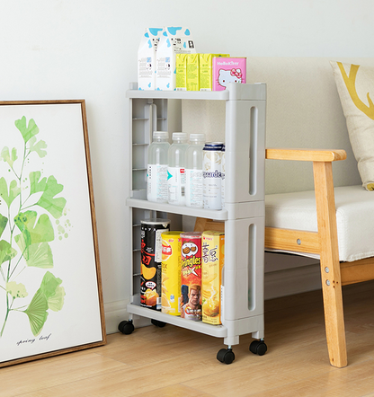 Multi-level Storage Shelf  Kitchen and Home Storage Rack with wheels