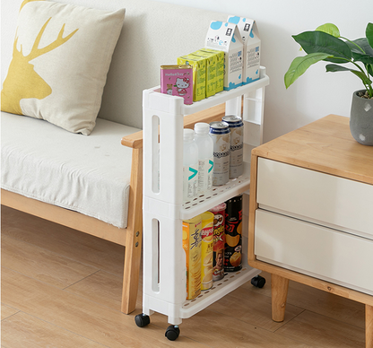 Multi-level Storage Shelf  Kitchen and Home Storage Rack with wheels