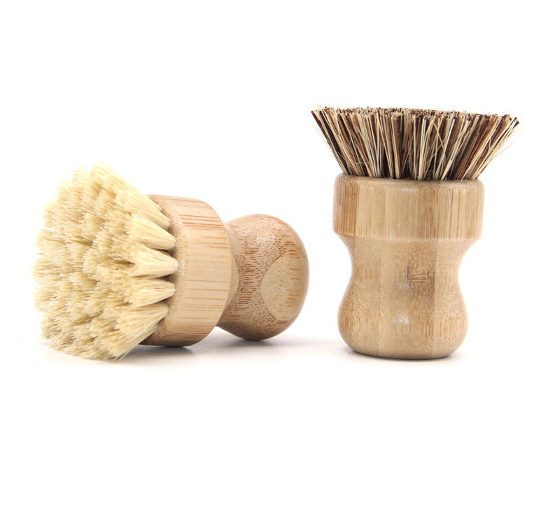 Sisal and Palm Short-Handled Round Dish Brush 