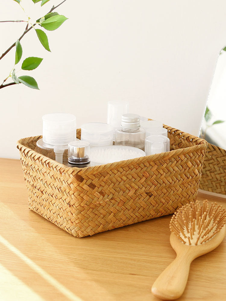 Handmade Bamboo Woven Storage Basket 