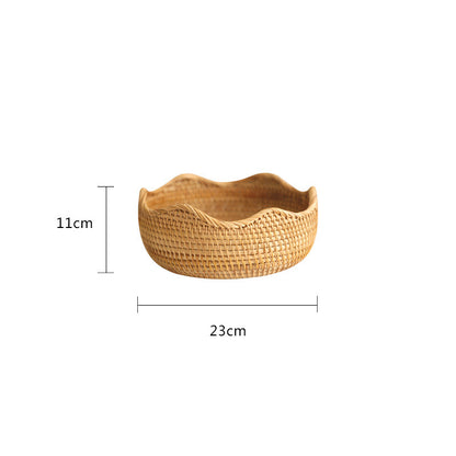 Handmade Bamboo Storage Basket Hand-Woven Basket Bamboo Woven Bamboo Basket