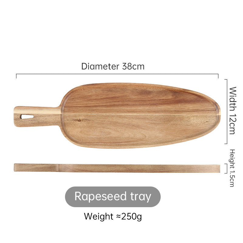 Acacia Wood Pizza Plate Kitchen Tableware Wooden Steak Sushi Barbecue Bread Tray Tableware Western Dishes