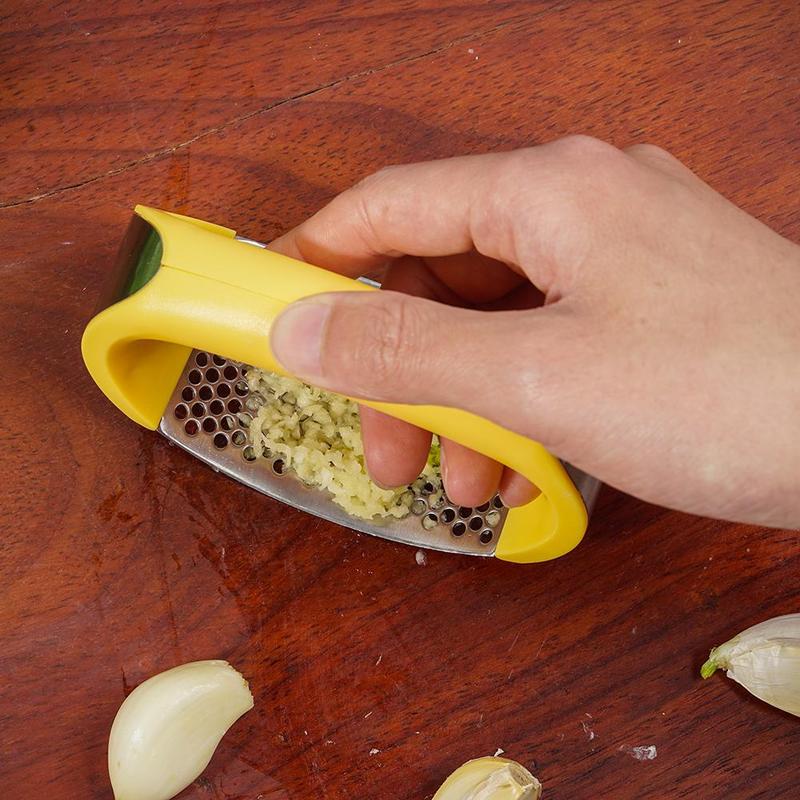 Garlic Press Masher Stainless Steel Garlic Press Household Manual Curve Vegetable Tools Kitchen Gadgets