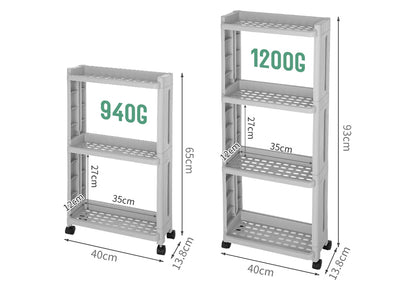 Multi-level Storage Shelf  Kitchen and Home Storage Rack with wheels