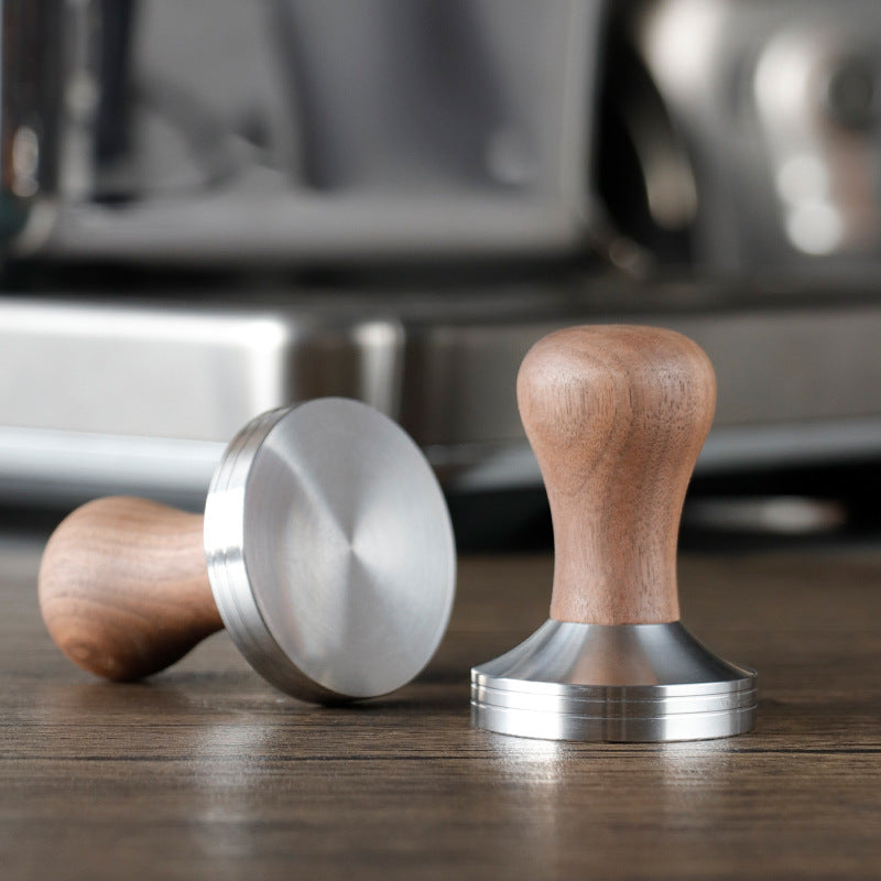 Walnut Espresso Tamper Constant Force Coffee Press Stretch Handle Hammer Press