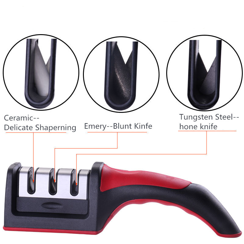 Professional Knife Sharpener Kitchen Sharpening Stone Whetstone Tungsten Steel Diamond Ceramic Kitchen Knifes Accessories 3 stages of sharpening