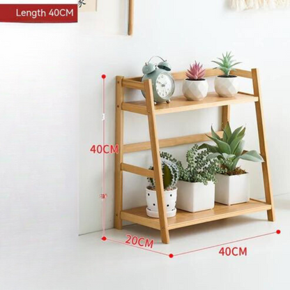 Bamboo Kitchen Narrow Seam Storage Rack Tabletop