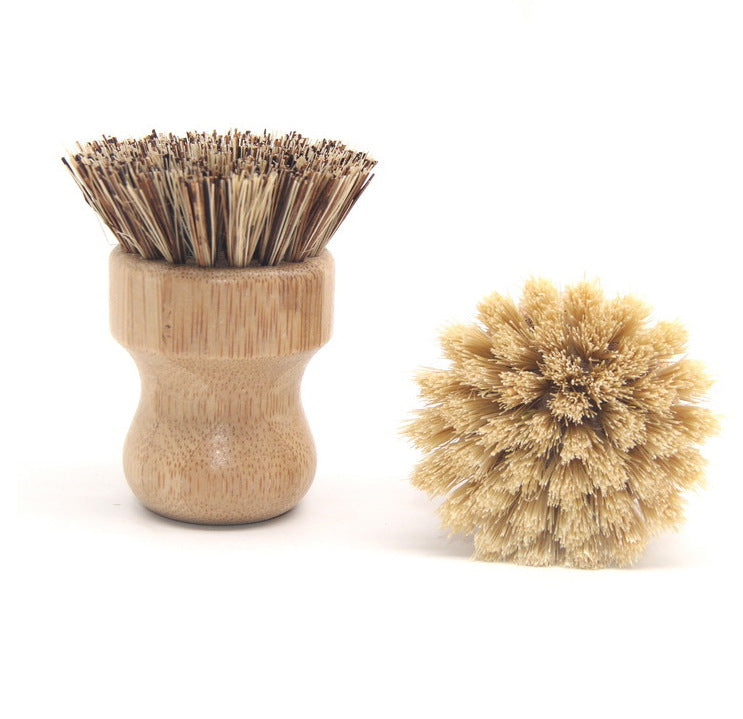 Sisal and Palm Short-Handled Round Dish Brush 