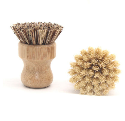 Sisal and Palm Short-Handled Round Dish Brush 