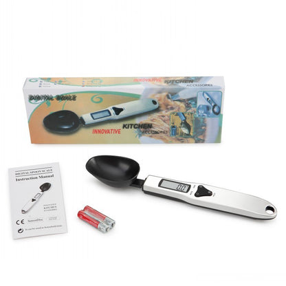 Electronic Measuring Spoon Adjustable Digital Spoon Scale Weigh up 1-500g Digital Kitchen Spoons Large LCD Display Measurements Ounces Grams Karats Maximum 30 Ml for Tea Milk Coffee