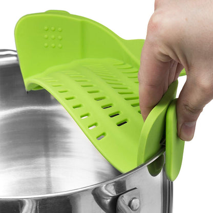 Universal Silicone Clip-on Pan Pot Strainer Anti-spill Pasta Pot Strainer Food Grade Rice Fruit Colander Strainer clip