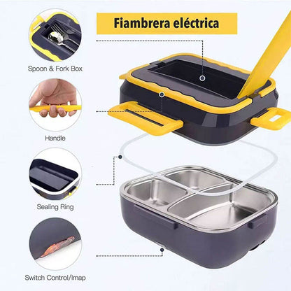 1.5L Portable Lunchbox Heater Electric Lunch Boxes Stainless Steel Container with Insulation Bag for Car Truck