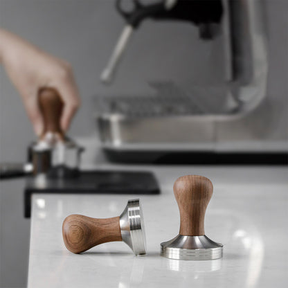 Walnut Espresso Tamper Constant Force Coffee Press Stretch Handle Hammer Press