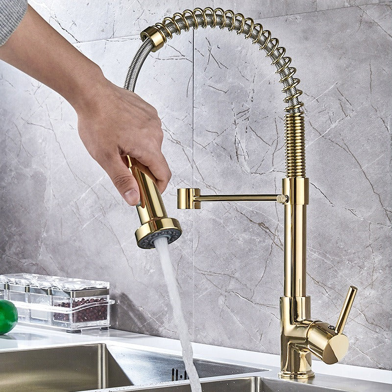 Copper Spring Sink Faucet for Kitchen