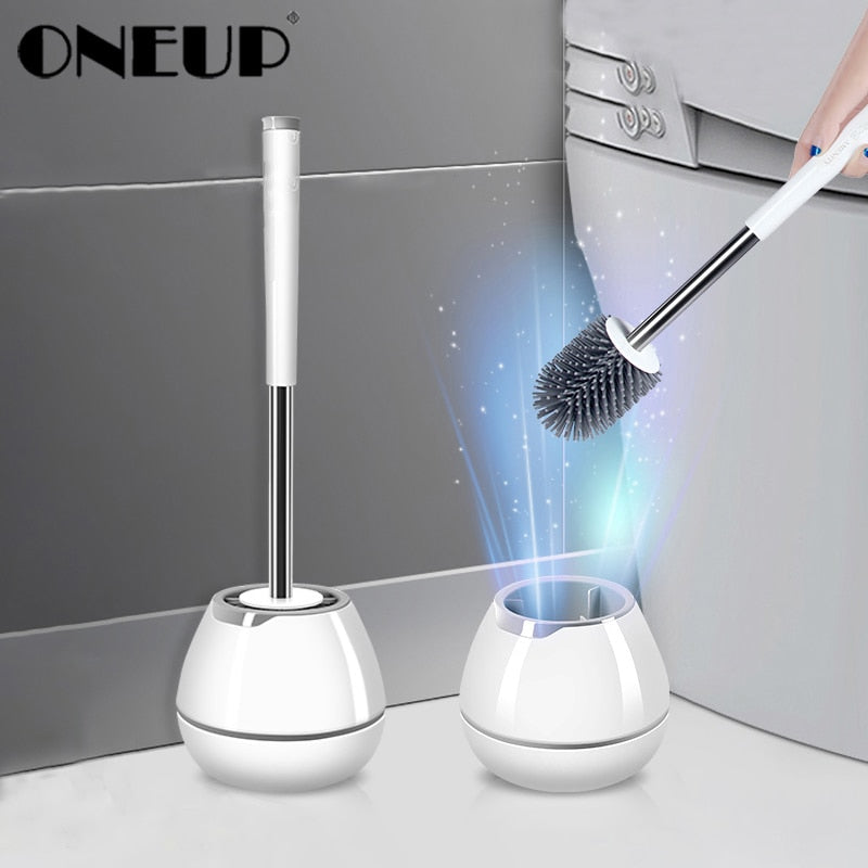 Odor Free Silicone Toilet Brush Wall/Floor Mounted Cleaning Brush For Bathroom Household Cleaning Product Bathroom Accessories