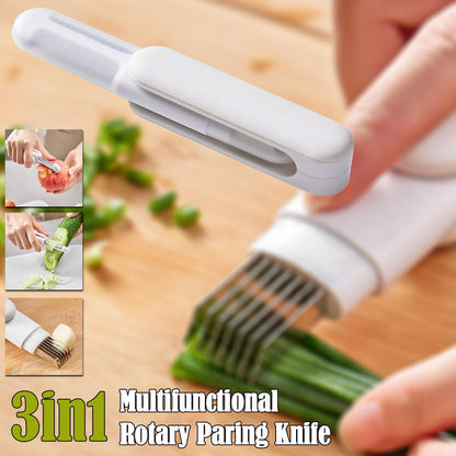 tainless Steel Peeler 3 In 1 Multifunctional Rotary Paring Knife And Grater Kitchen Gadgets Multifunctional Paring Knife Stainless Steel Paring Knife For Peeling Shredding