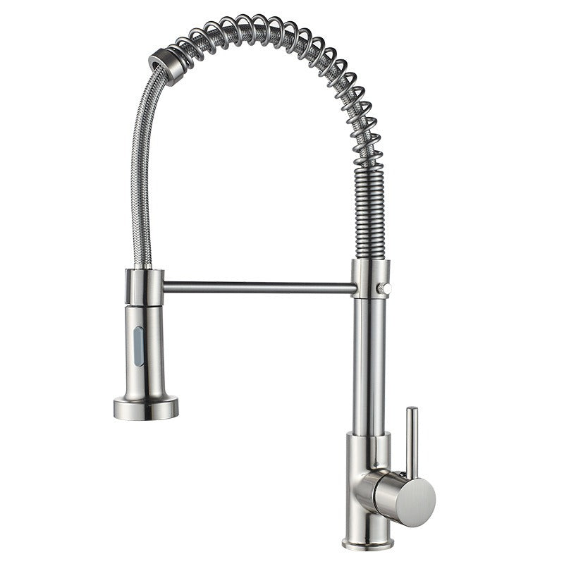 silver Copper Spring Sink Faucet 