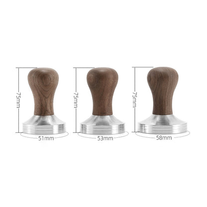 Walnut Espresso Tamper Constant Force Coffee Press Stretch Handle Hammer Press