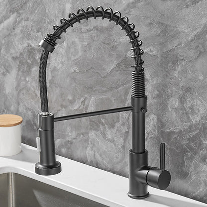 black Copper Spring Sink Faucet 