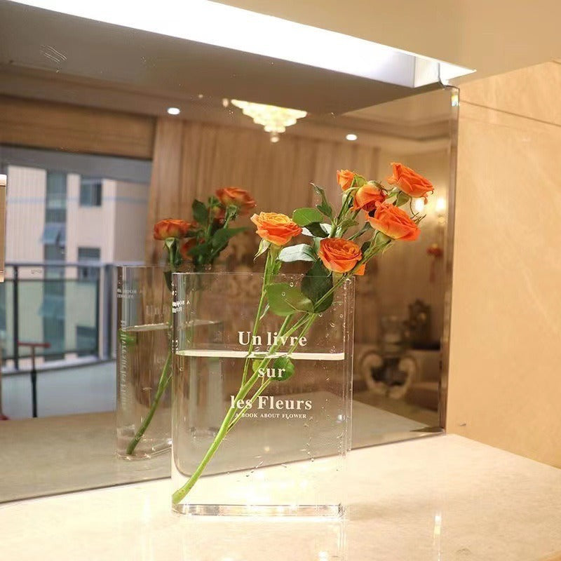 Transparent Acrylic Book Vase