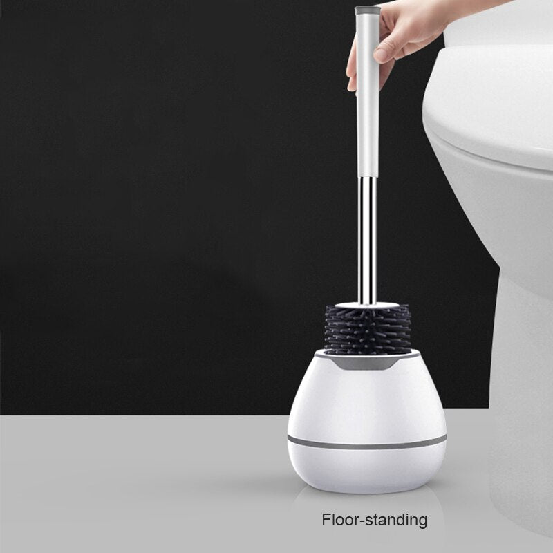 Odor Free Silicone Toilet Brush Wall/Floor Mounted Cleaning Brush For Bathroom Household Cleaning Product Bathroom Accessories
