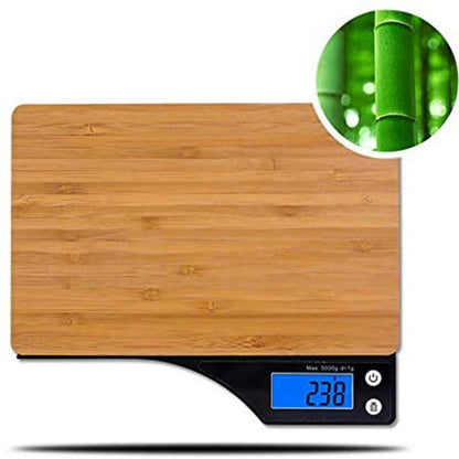 Bamboo Digital Food Scale with Tare Function and Capacity for Grams and Ounces