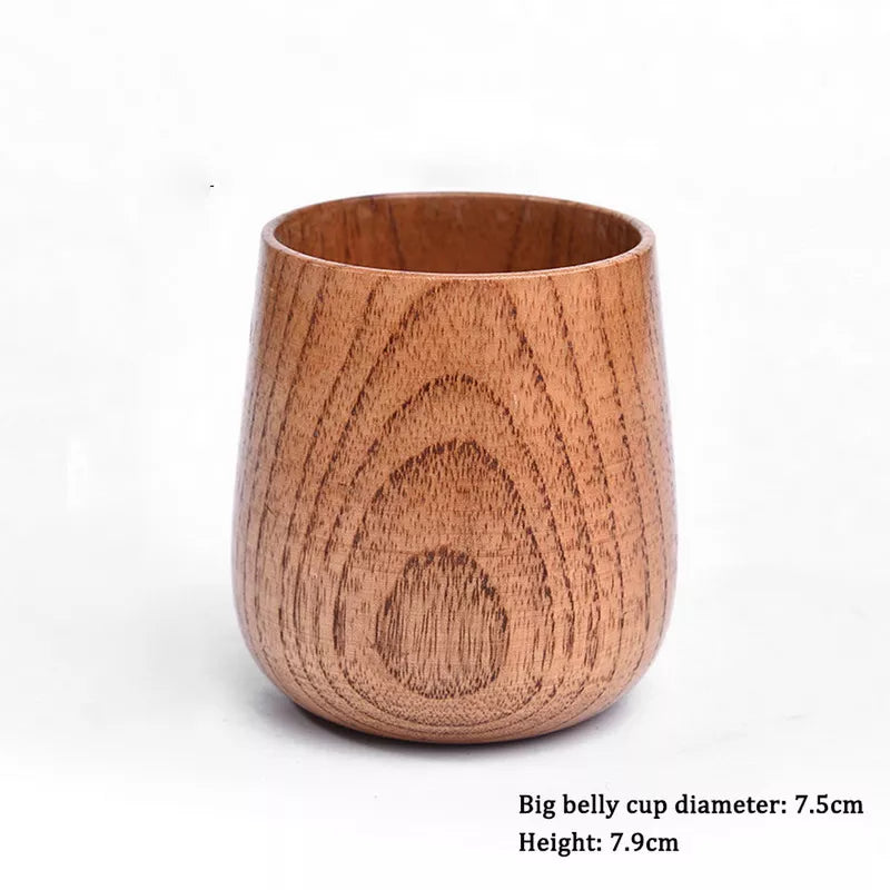 Wooden Big Belly Cups Handmade Natural Spruce Wood Cups