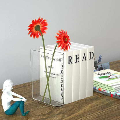The Mystery of Growth Clear Book Flower Vase